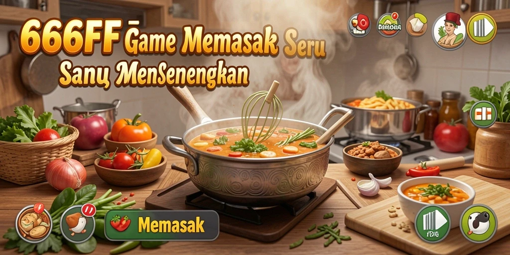 Screenshot antarmuka game memasak 666FF yang menarik.