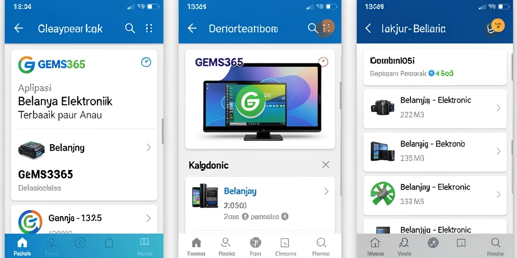 Tampilan antarmuka aplikasi GEMS365 yang intuitif dan menarik.