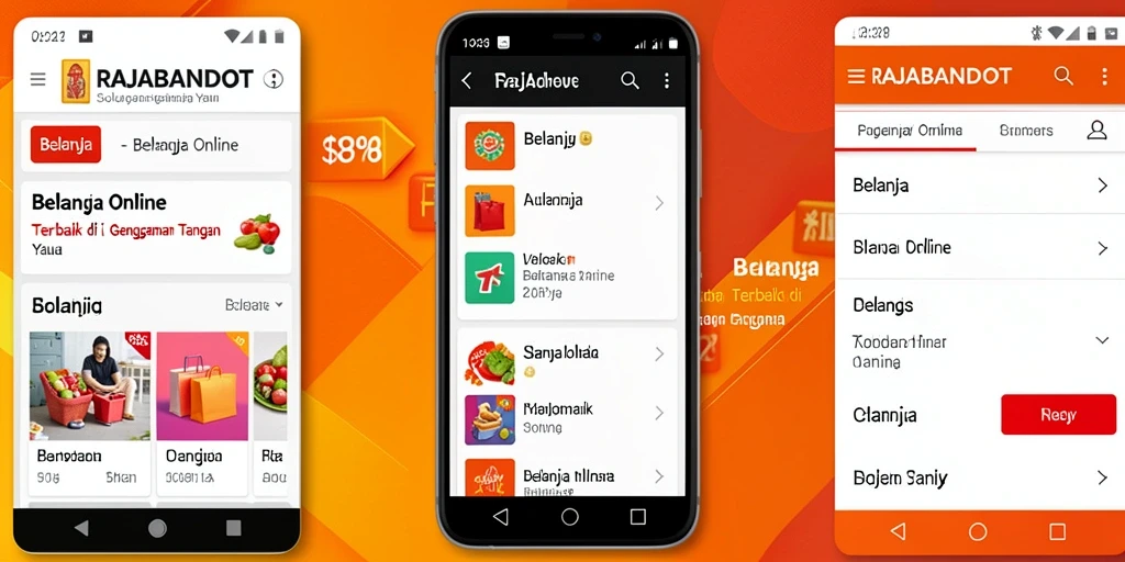 Antarmuka RAJABANDOT yang menarik dan fungsional untuk belanja online.