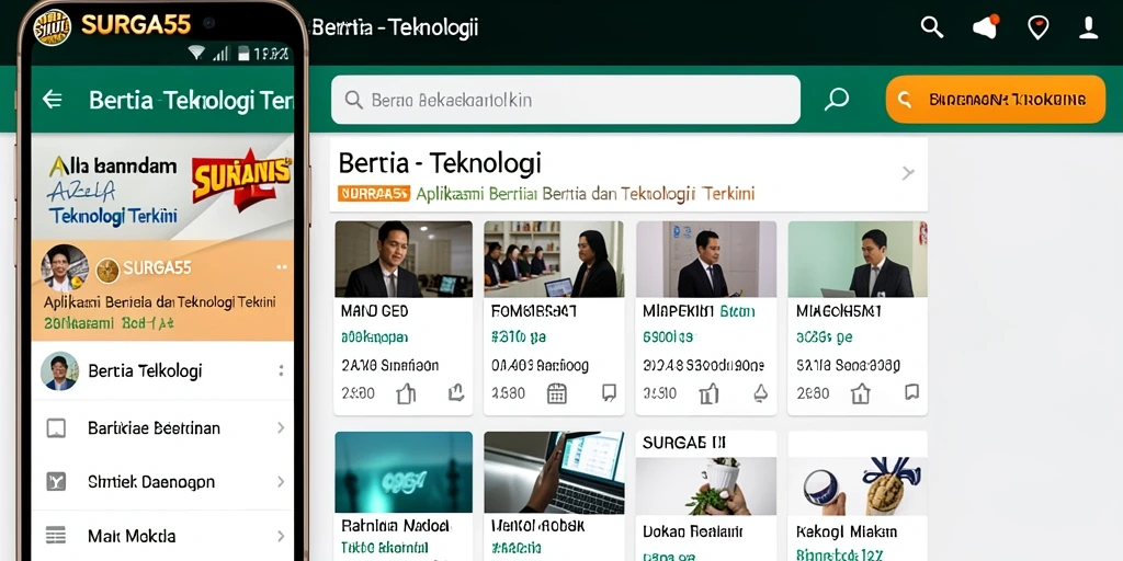 Antarmuka aplikasi SURGA55 yang modern dan informatif.