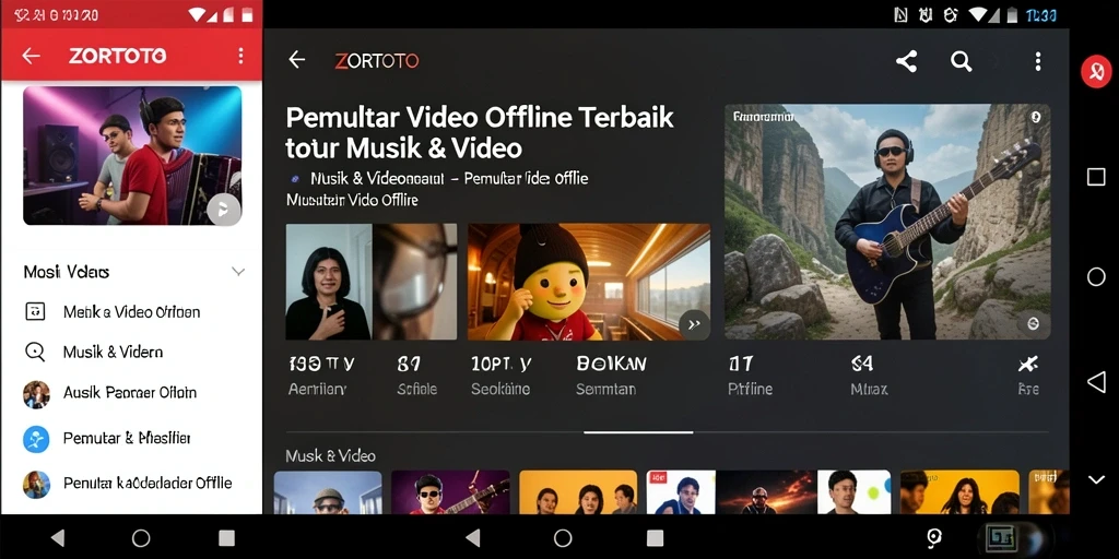 Antarmuka ZORTOTO yang sederhana dan intuitif untuk Pemutar Video Offline.