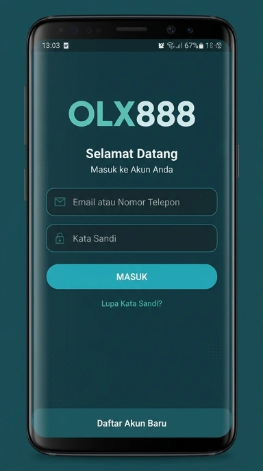 Tampilan halaman login olx888